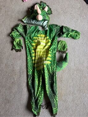 Green Dinosaur Kids Costume with Hood and Tail